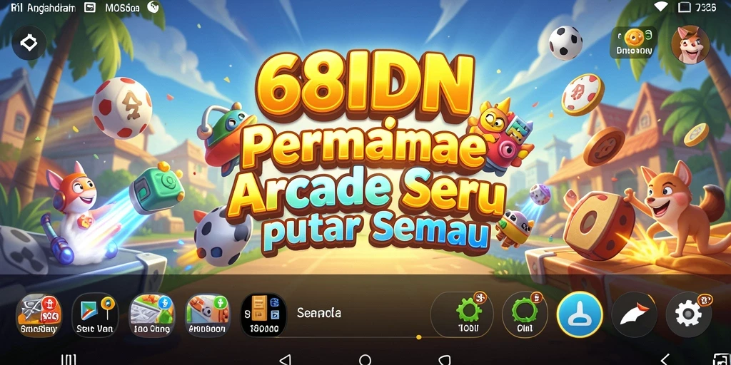 Tampilan seru dari gameplay arcade 68IDN yang menantang.