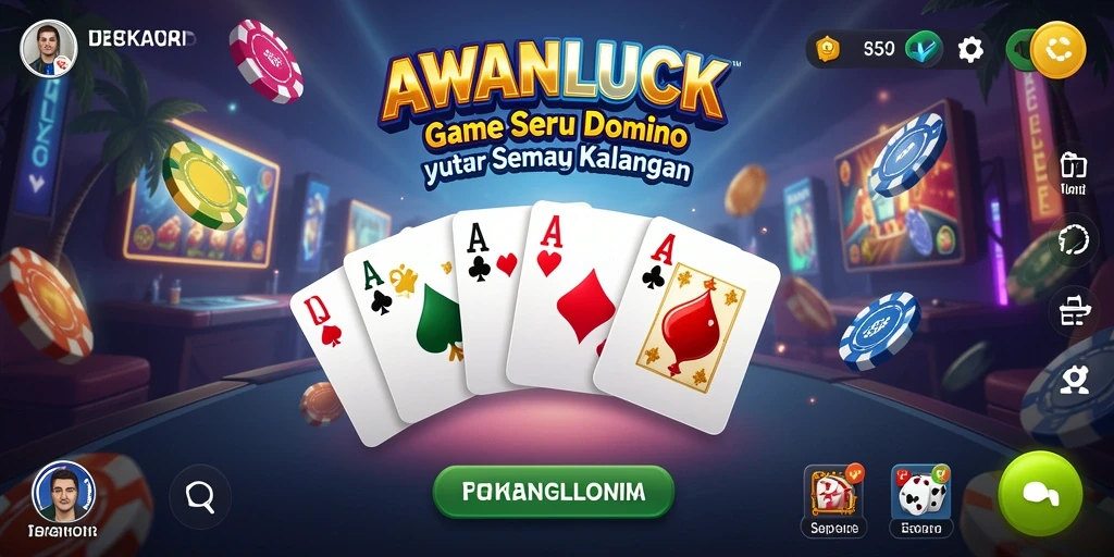 Screenshot gameplay AWANLUCK menampilkan suasana seru bermain domino.