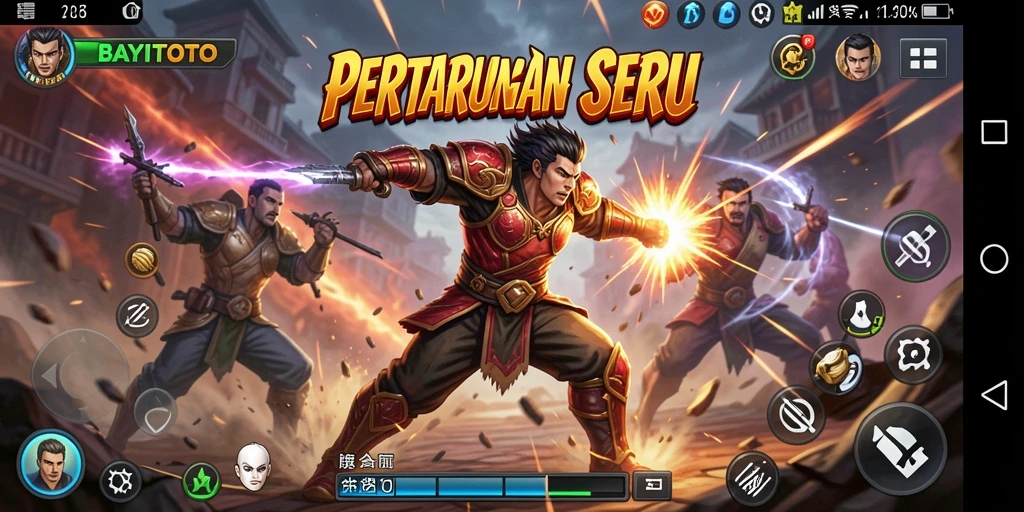 Screenshot gameplay BAYITOTO dengan pertarungan seru yang mendebarkan.