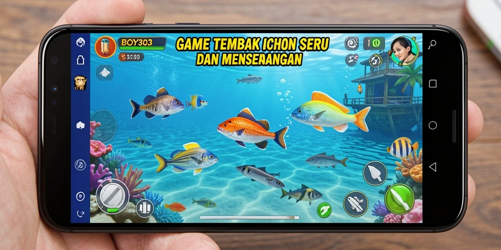 Screenshot gameplay BOY303 yang menampilkan aksi seru menangkap ikan.