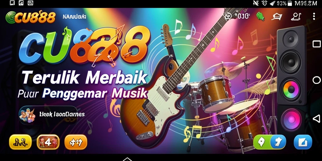 Tampilan gameplay CU888 yang menampilkan keseruan bermain musik.