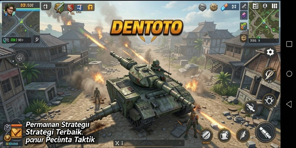 Screenshot DENTOTO menampilkan aksi strategi yang mendalam.