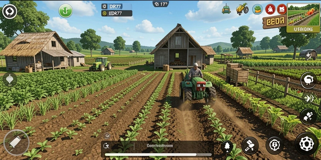Gameplay seru IDR77 dengan berbagai aktivitas pertanian.