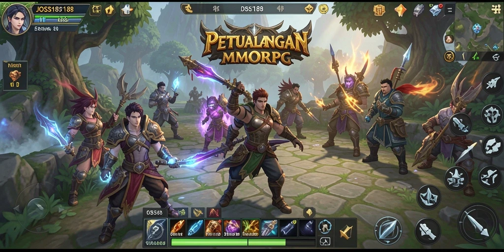 Screenshot JOSS188 menampilkan aksi mendebarkan di dunia MMORPG.