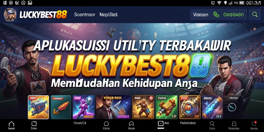 Screenshot utama LUCKYBEST88 menampilkan antarmuka aplikasi Utility yang sederhana dan efektif.