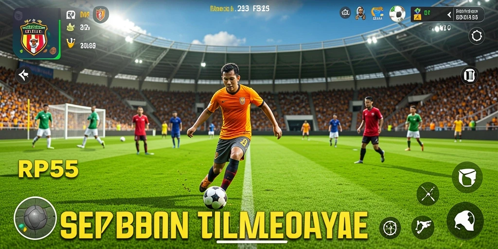 Gameplay seru menunjukkan aksi sepak bola di RP55.