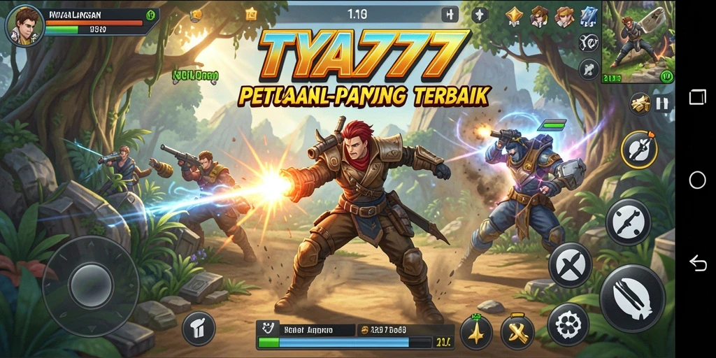 Screenshot gameplay TYA777 menampilkan pertempuran aksi yang mendebarkan.